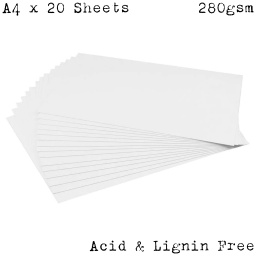 A4 White Water Colour Card - 20 Sheets (280gsm)